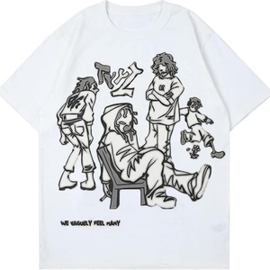 T-shirt ample et créatif à imprimé graffiti, manches courtes, respirant, anti-plis, col rond, style décontracté d'été, streetwear Y2K pour rappeurs - Product Image 5