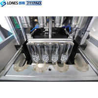 Machine de soufflage de bouteilles PET à grande vitesse 4 cavités de 10 ml à 1,5 L avec chargeur automatique de préformes, machine à bouteilles d'eau en plastique LONES