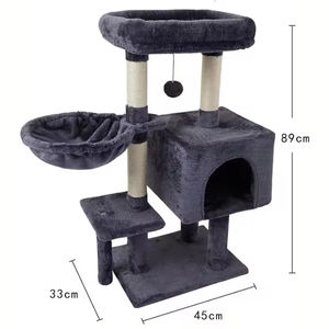 Fábrica direta gato torre tamanho grande gato árvore madeira sisal gato escalada frame moderno luxo <span class=keywords><strong>pet</strong></span> casa - Product Image 3