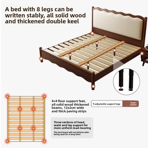Nordico retrò 1.8m semplice Design francese <span class=keywords><strong>letto</strong></span> matrimoniale in legno massello onda stile metà secolo morbido-imballato <span class=keywords><strong>letto</strong></span> moderno per camera da <span class=keywords><strong>letto</strong></span> principale - Product Image 5
