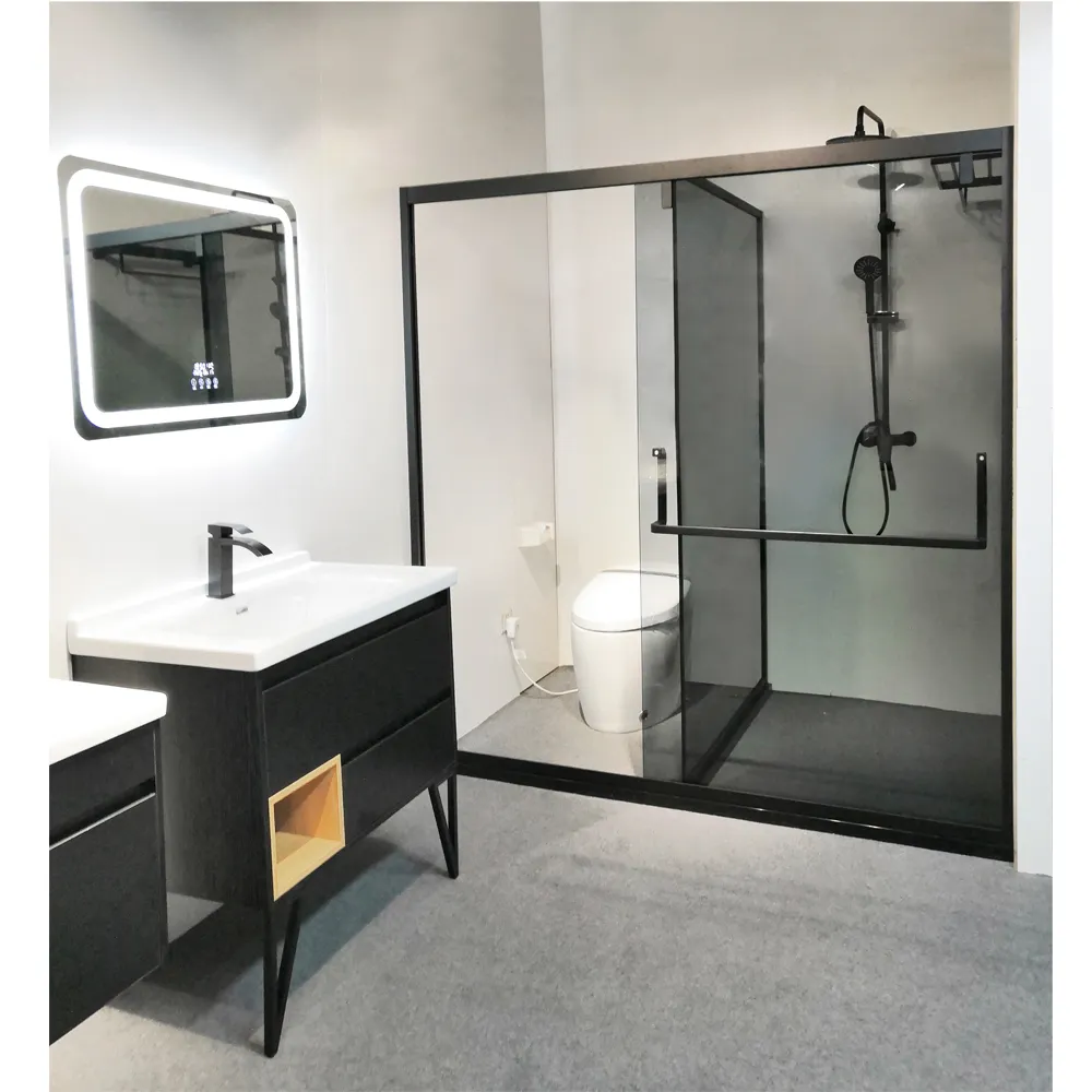 화장실과 가벼운 모듈 식 욕실 샤워 포드가있는 조립식 스퀘어 올인원 모듈 식 샤워 룸 캐빈