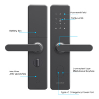 Locstar ANSI Mortise Elektronisches Zimmerkarten-Digitalschloss mit Passwort und TTlock für Hotels, Smart Door Lock mit Managementsoftware-System