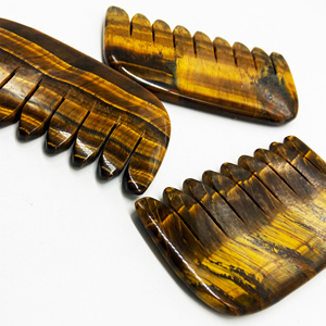 Crystal Guasha Scraping Comb Head Meridians <b>Jade</b> Stone Rose Quartz Comb Scalp Massage Gua Sha Curved Comb - Product Image 2