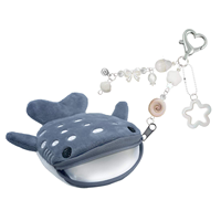 Chaveiro Kawaii fait à la main jouet personnalisé requin baleine en peluche porte-clés mignon en peluche fermeture éclair sac à main pour les femmes pochettes à monnaie