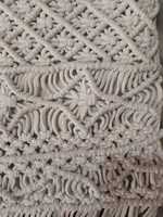Housse de coussin carrée bohème en macramé de coton, faite à la main, avec pompons ajustables, 3 mm, écologique, diamètre 400 mm, Basantpriya