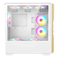 Casing e-atx kayu desain baru Casing meja komputer kabinet PC Casing komputer Gaming dengan Panel samping kaca Tempered