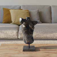 Statue de buste de femme en fonte, artisanat métallique fait main, sculpture nue sexy pour la décoration de la maison, design contemporain, art de table