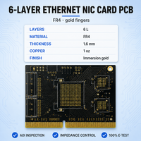 Kartu NIC Ethernet PCB - PCB Multilayer Tembaga Berat 6 Lapis PCBA untuk Layanan Perakitan Elektronik Otomasi Industri