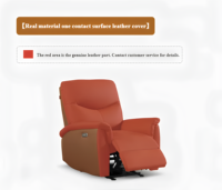 Fauteuil inclinable électrique de luxe en cuir véritable marron, prêt à être expédié, prix d'usine