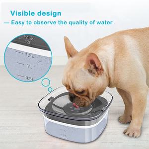 2L visibile livello dell'acqua cane gatto ciotola per bere lento Dispenser di acqua per animali domestici in plastica trasparente portatile senza fuoriuscite ciotola per l'acqua del cane - Product Image 3