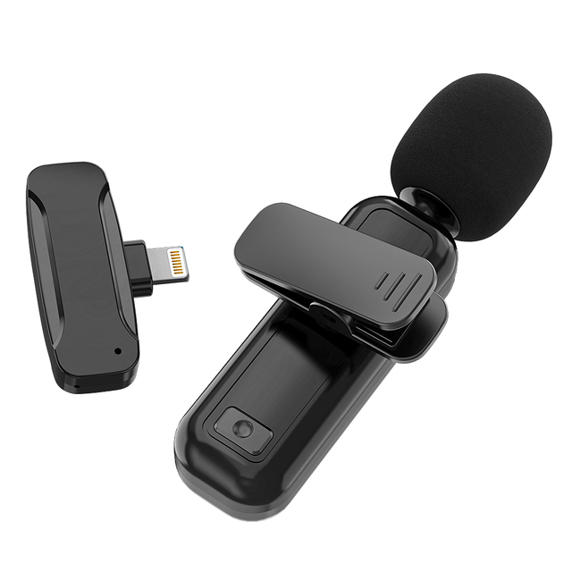 Dual Wireless Microphone Professional Recording Clip Noise Cancelling Lapel Wireless Lavalier Microphone for Live Performance