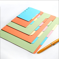 Taille personnalisée A5 A6 B5 taille 6 anneau couleur papier Index diviseur catégorie Page classeur onglets carte d'indexation pour planificateur Journal
