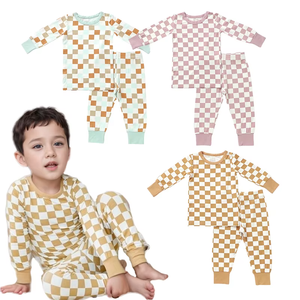 Pyjamas en bambou personnalisés pour enfants en gros, vêtements de nuit pour enfants, vêtements pour tout-petits, <span class=keywords><strong>ensemble</strong></span> de deux pièces, barboteuse, combinaison de nuit - Product Image 1