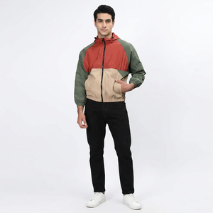 <b>Mens</b> <b>Canvas</b> High Street Windbreaker <b>Jacket</b> Lightweight Waterproof Windproof Outdoor Sports Running Hiking Hooded Stand Coat - Product Image 1