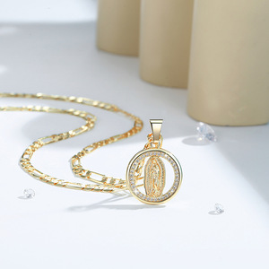 Collar Clásico con Medalla <span class=keywords><strong>de</strong></span> la <span class=keywords><strong>Virgen</strong></span> María, Joyería Religiosa con Colgante <span class=keywords><strong>de</strong></span> <span class=keywords><strong>Guadalupe</strong></span> para Oraciones y Regalos - Product Image 3