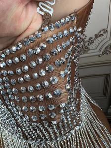 Undefined A6991 Luxury strass <span class=keywords><strong>Mini</strong></span> Party Dress <span class=keywords><strong>trasparente</strong></span> sottile strass strass abiti strass - Product Image 6