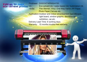 TIFFAN Mesin Cetak Digital, Pencetak Digital Format Lebar Terbaik 1.6M Eco Solvent