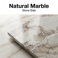 Dalle de marbre naturel de luxe, polie, marron, blanc, gris, grand format, pour murs, sols, projets intérieurs, hôtels