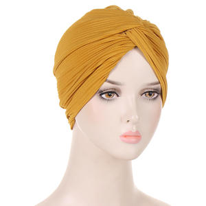 HZM-23269 femmes Stretch Twist Hair Wrap Turban Hat Cancer Chemo Beanie Cap Musulman Hat - Product Image 1