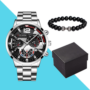 Ensemble de montres à quartz tendance avec bracelet et boîte FD058, montres de sport et d'affaires avec calendrier pour hommes - Product Image 3