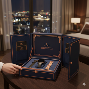 Kotak Hadiah Jam Tangan Pintar Mewah dengan Casing Kaku Berbentuk Buku Magnetik untuk Jam Tangan Bisnis Cerdas Kelas Atas - Product Image 5