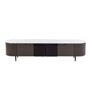 Soporte <span class=keywords><strong>de</strong></span> tv moderno para sala <span class=keywords><strong>de</strong></span> estar, mesa <span class=keywords><strong>de</strong></span> tv con trípode <span class=keywords><strong>de</strong></span> acero al carbono - Product Image 1