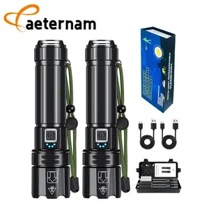 Lanterna tática aeternam 3000 Lumen P70 Power bank com zoom telescópico à prova d'água recarregável por USB para uso ao ar livre