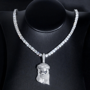 Colgante Personalizado de Hip Hop con Cabeza de Jesús de Plata 925 y Moissanita VVS Iced Out, Joyería Fina Bañada en Oro de 18k para Hombre - Product Image 2