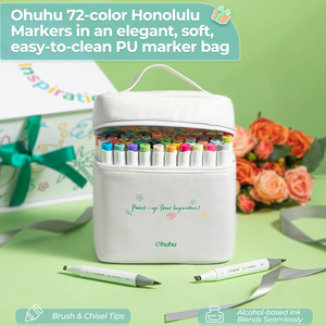 Caja de regalo <span class=keywords><strong>Ohuhu</strong></span> para chicas adolescentes, mujeres, mujeres, día de la madre, paquete de marcadores: Juego de marcadores de alcohol de 72 colores, 16 hojas para colorear, - Product Image 4