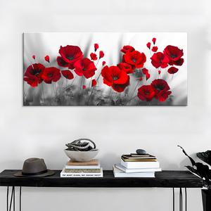 Dipinti su tela di papavero rosso Poster di fiori e dipinti murali con stampa floreale per soggiorno decorazione pittura - Product Image 6