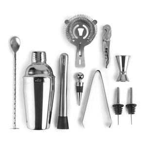 Set di Utensili per Cocktail in Acciaio Inox con Supporto in Legno, Kit Completo di Strumenti da Bar - Product Image 2