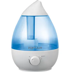 2.3L圆形顶部填充婴儿室水滴夜灯精油芳香扩散器空气加湿器超声波除雾器