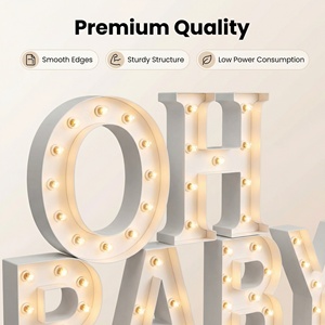 ป้ายไฟอักษร Oh Baby ขนาด 3 ฟุต 4 ฟุต แบบกำหนดเองได้ ตัวอักษรขนาดใหญ่ 26 ตัวอักษร ไฟ LED RGB สำหรับตกแต่งงานแต่งงาน และอุปกรณ์ตกแต่งงานปาร์ตี้ - Product Image 3
