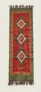 Southwestern Tribal <b>Runner</b> <b>Rug</b> | Handmade Wool Jute Geometric Carpet for Farmhouse Hallway Entryway Bedroom Living Room Decor - Product Image 4