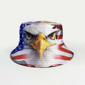 Chapeau de soleil pour homme, style pêcheur, motif aigle, drapeau américain, tête blanche, sculpture marine, protection solaire, extérieur - Product Image 2