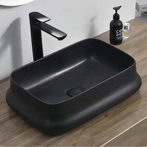Ingenioso Lavabo Cuadrado de Cerámica Moderno, Elegante Diseño para Veranda, Lavamanos con Desagüe para Apartamento - Product Image 3
