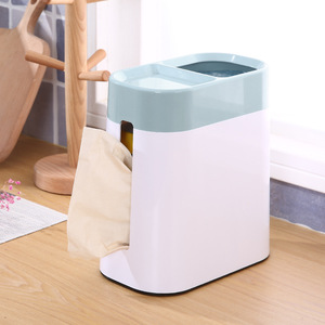 Desktop Trash Can Tissue Box 4L Below 2 In 1 Nordic Style Storage For Bedroom Living Room Bathroom Office - Product Image 3