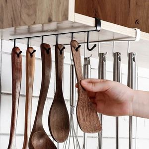 Gancho de almacenamiento para gabinetes de cocina de hierro forjado OEM, sin clavos, de varias filas, sin marcas, de seis piezas, venta al por mayor, lo último en diseño personalizado - Product Image 4