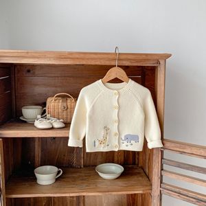 秋女の子キリン象刺繍ニットカーディガンEngepapaコットン幼児ニットコート - Product Image 4