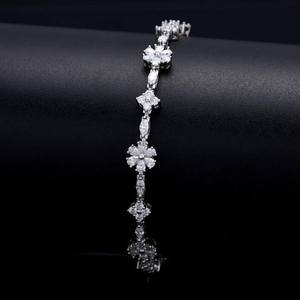 Title: 925 Sterling Silver Moissanite <b>Charm</b> <b>Bracelet</b> Chain Link Tennis <b>Bracelet</b> Hip Hop Fashion Jewelry - Product Image 3