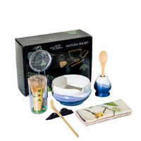 Ensemble Matcha Japonais Exclusif avec Glaze Effet Four, Fouet à Matcha, Support, Bol, Cuillère – Kit Complet d'Outils pour Cérémonie du Thé