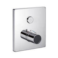 Ensemble de robinetterie de douche monofonction en laiton, design moderne, montage mural, bouton blanc, douche thermostatique