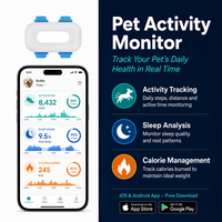 Traceur GPS 4G étanche avec logo personnalisé pour chats et chiens, avec LED couleur, application de localisation en temps réel, géolocalisation et suivi d'activité des animaux de compagnie
