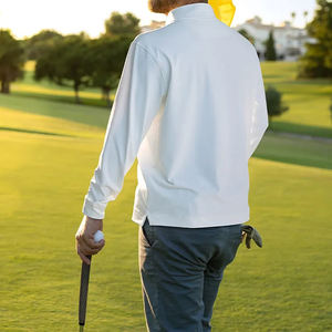 Camiseta de Golf de Manga Larga para Hombre, Estilo Urbano, Ligera, con Cuello y Cremallera, Transpirable, de Poliéster, con Cierre de Cremallera - Product Image 1