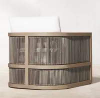 Современные ротанга смешивания дизайн дома и сада мебель для отдыха на открытом воздухе из тикового дерева