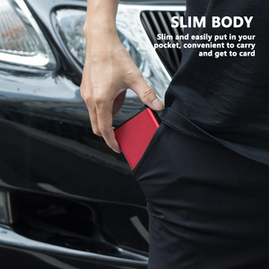 Factory OEM/ODM Slim Aluminum RFID Blocking Credit <b>Card</b> <b>Holder</b> <b>Wallet</b> with Button Closure <b>for</b> up Design 5-7 <b>Cards</b> Capacity - Product Image 4