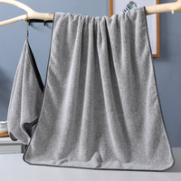 Ensemble de serviettes de bain en fibre de charbon de bambou avec logo personnalisé, antibactérien, super absorbant, doux, séchage rapide, serviette pour le visage, OEM ODM, vente en gros
