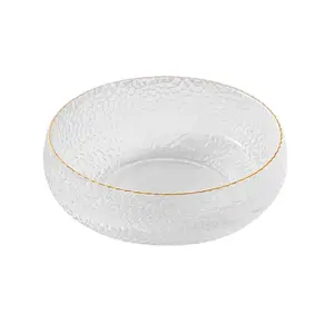 Tazón Redondo de Vidrio Japonés con Textura de Martillo para Postre, Fruta, Ensalada, Helado, Cereal, Desayuno, Tazón Pequeño Transparente - Product Image 5