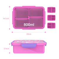Bestseller Plastik-Lunchbox mit Fächern, Erhitzbare Lebensmittelbehälter für Kinder