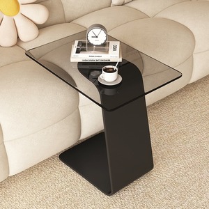 Table <span class=keywords><strong>console</strong></span> moderne minimaliste en acier et <span class=keywords><strong>verre</strong></span> de type C <span class=keywords><strong>Petite</strong></span> table à thé de luxe pour le salon Côté canapé pour <span class=keywords><strong>petite</strong></span> villa - Product Image 1
